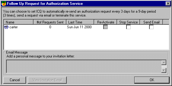 ICQ Authorization request dialog - the screen you saw when someone wanted to add you