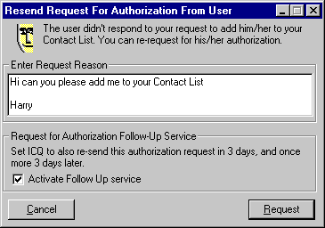 ICQ Authorization settings
