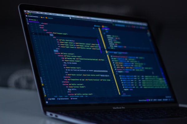 Code on screen